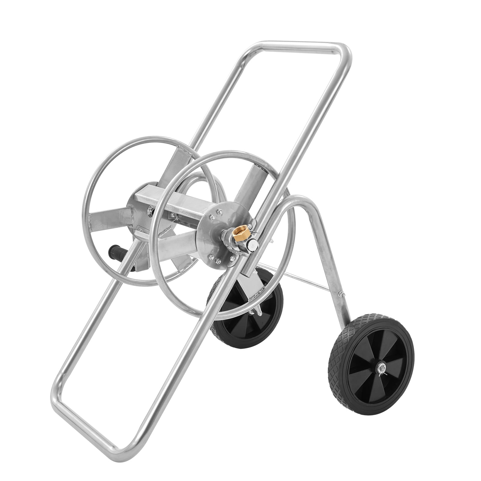 KFFKFF Portable Garden Hose Reel Cart, 175/230 ft Capacity with Two Wheels, Handle, and Sturdy Mesh Storage Basket, Ideal for Garden Watering and Car Cleaning