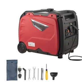 KFFKFF Portable Gas-Powered Inverter Generator, 4200W Peak Output, Quiet Operation with Electric Start, Ideal for Home and Outdoor Use, Features CO Sensor, RV-Compatible Outlet, and Extended Run Time