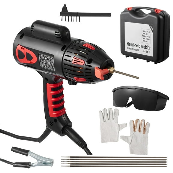 KFFKFF Portable Handheld Welding Machine, 20-130A ARC Welder with Adjustable Current & IGBT Inverter, 115V Stick Welder with Digital Display for 1/16"-1/8" Rods