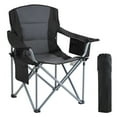 thumbnail image 1 of KFFKFF Portable Heavy Duty Camping Chair with Cup Holder, Black/Gray, 1 of 9