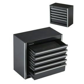 KFFKFF Portable Metal Tool Box, 8.6-inch, Compact Metal Tool Chest with 5 Drawers, Durable Steel Construction with EVA Liners and Non-Slip Feet, Smooth Ball Bearing Slides