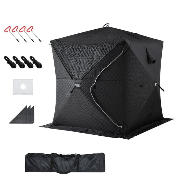 KFFKFF Portable Outdoor Sauna Tent for Four, Durable Oxford Fabric & Carbon Steel Frame, Quick Assembly for Camping, Backyard, or Home Use (Black)