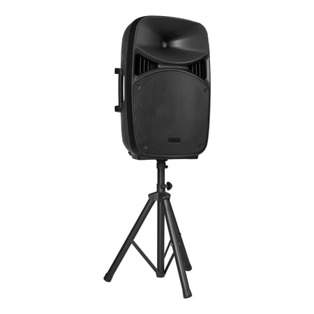 KFFKFF Portable PA System, 2000W (PMPO) Powered, Audio Setup with 3-Channel Mixer, Dual Speakers, Bluetooth Connectivity, Microphone, Adjustable Stands, USB & SD Inputs, Remote Control, Ideal for DJs