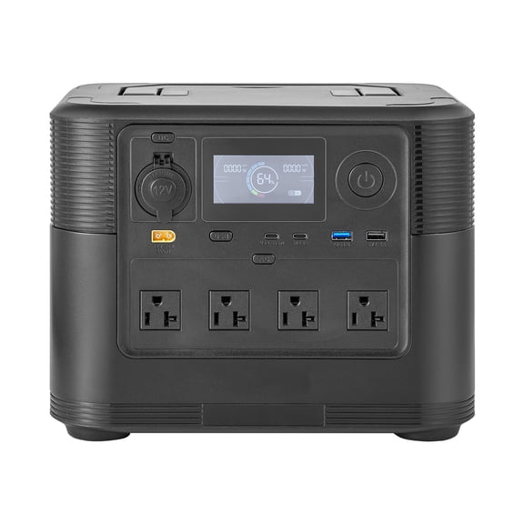 KFFKFF Portable Power Station with 200W Solar Panel, 1200W Solar Generator, 806Wh LiFePO4 Battery Backup with 9 Output Ports for Emergency Use, Camping, and RV Trips