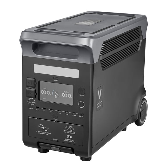 KFFKFF Portable Power Station, 3000W Solar Generator with 3072Wh LiFePO4 Battery Backup, 15 Output Ports for Home Use, Outdoor Adventures, and RV Trips (Solar Panel Not Included)
