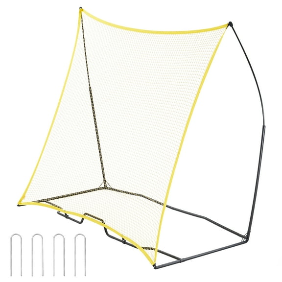 KFFKFF Portable Soccer Rebounder, 7x7FT Iron & Polyester Soccer Training Equipment, Sports Rebound Wall with Carry Bag, Ideal for Individual and Team Practice, Passing, and Volley Drills