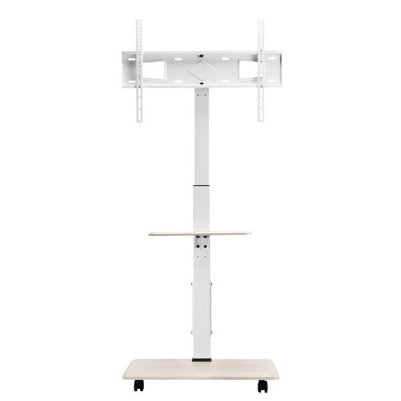 KFFKFF Rolling Television Stand, TV Base Stand for 32-70 Inch Displays, 25 Swivel and Adjustable Height TV Bracket with Shelf, Supports up to 88 lbs for Corner, Bedroom, Outdoor