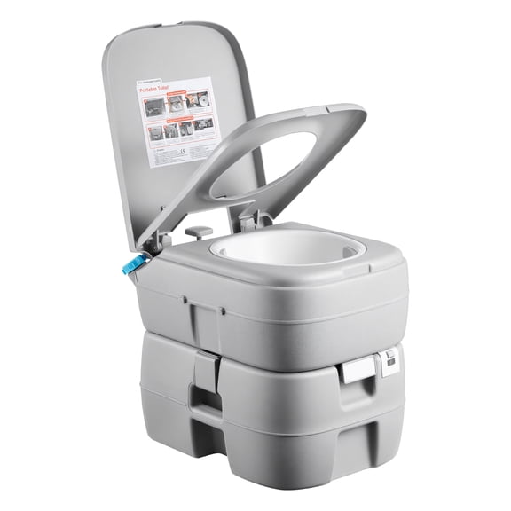 KFFKFF Portable Camping Toilet ,with 7.9 Gallon Removable Waste Tank, 200 Flush Capacity, 396lb load-bearing capacity, Includes Level Indicator