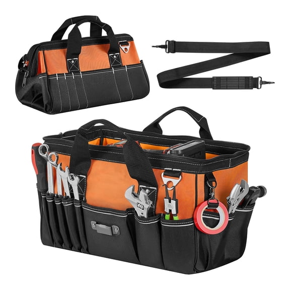 KFFKFF Portable Tool Bag, 15.7 Inch, 33-Pocket Organizer for Tools, Storage Box with Comfortable Handle, Durable Zipper, Adjustable Shoulder Strap, Carrying Case for Men, Women, and Gift Ideas