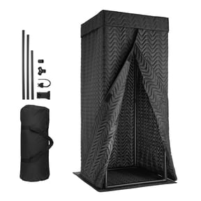 KFFKFF Portable Vocal Booth, 6.56 ft Height, Mobile Recording Studio with Travel Bag, Tablet Stand, Enhanced Soundproofing, Sound Isolation Booth for Clear Vocals, Podcasts, Voiceovers