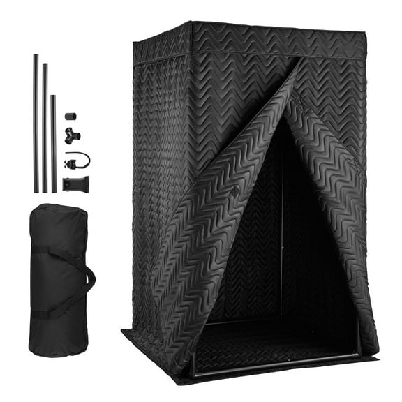 KFFKFF Portable Vocal Booth, 6.56 ft Height, Professional Recording Studio with Travel Bag, Mobile Tablet Stand, Enhanced Soundproofing, Sound Isolation Booth for Clear Vocals, Podcasts, Voiceovers