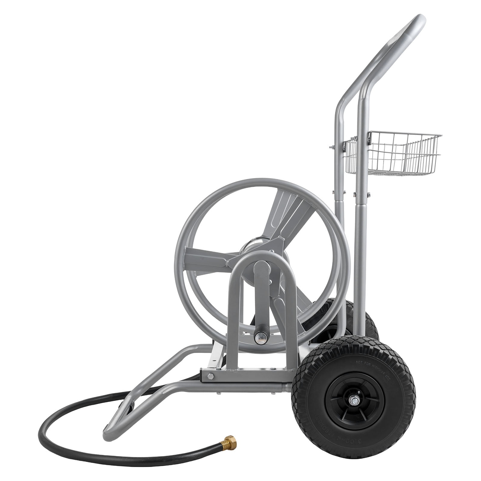 KFFKFF Portable Water Hose Reel Cart, 200/300ft High-Pressure Garden Hose Storage with Two Wheels, Handle & Durable Mesh Basket, Versatile Hose Organizer for Gardening, Vehicle Cleaning, and Pet Care
