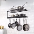 thumbnail image 1 of KFFKFF Pot Rack Wall Mounted 30 inch Pot and Pan Hanging Rack, Pot and Pan Hanger with 12 S Hooks 55 lbs, 1 of 9