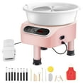 thumbnail image 1 of KFFKFF Pottery Wheel, 11 inch Clay Molding Device, 450W Electric Pottery Wheel with Trio Support Stands, DIY Art Creation, Foot Pedal & LCD Touch Screen Operation, Pink, 1 of 9