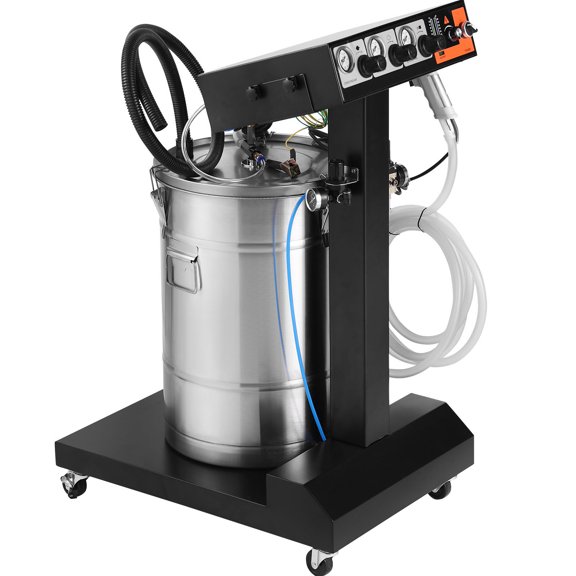 KFFKFF Powder Coating System, 50 W 100KV Electrostatic Discharge Powder Application Set with 50L Powder Container, 450g Per Minute Powder Application Device with Spray Apparatus