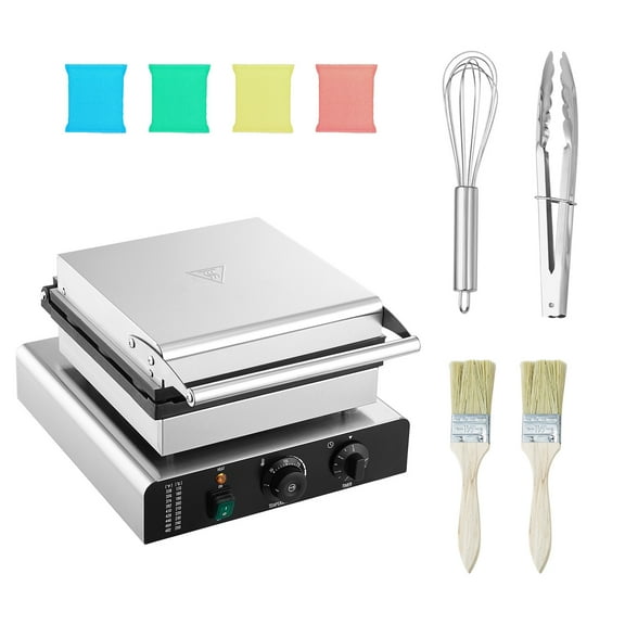 KFFKFF Powered Doughnut Creator, 2000W Industrial Grade Donut Device with Anti-adhesive Coating, 9 Cavities Dual-Heat Waffle Equipment Produces 9 Donuts, Heat Range 122-572℉, Suitable for Eatery