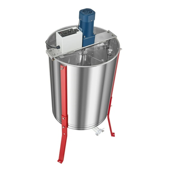 KFFKFF Powered Honey Harvester, 6-Frame Honey Rotator featuring Clear Cover, 140W Metal Honeycomb Cylinder Spinner, Customizable Height, Honeycomb Gathering Tool for Apiculture