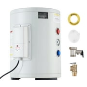 KFFKFF Powered Water Warmer, 10 Gallon Capacity Instantaneous Water Warming Unit, 1.6Kw Tankless Heat Device w/ Digital Screen, Dial Regulation, IPX4 Water-Resistant Lateral Connection On-Demand