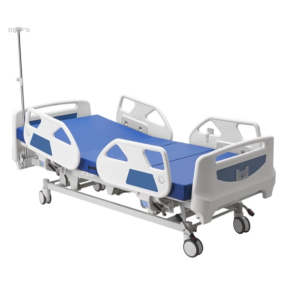 KFFKFF Premium 5-Function Electric Medical Bed with Trendelenburg, Reverse Trendelenburg, Central Locking System, and 5" Casters for Home or Hospital Use, 550 lbs Capacity