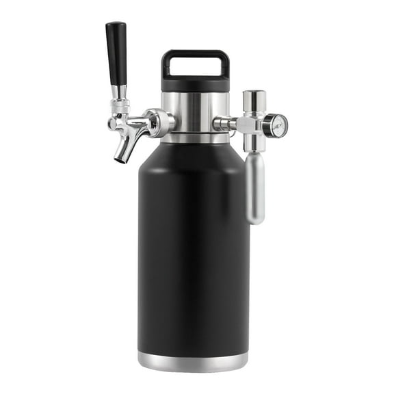 KFFKFF Pressurized Growler Mini Keg Draft Beer Growler Home 64 oz 1.89 Liter Blue