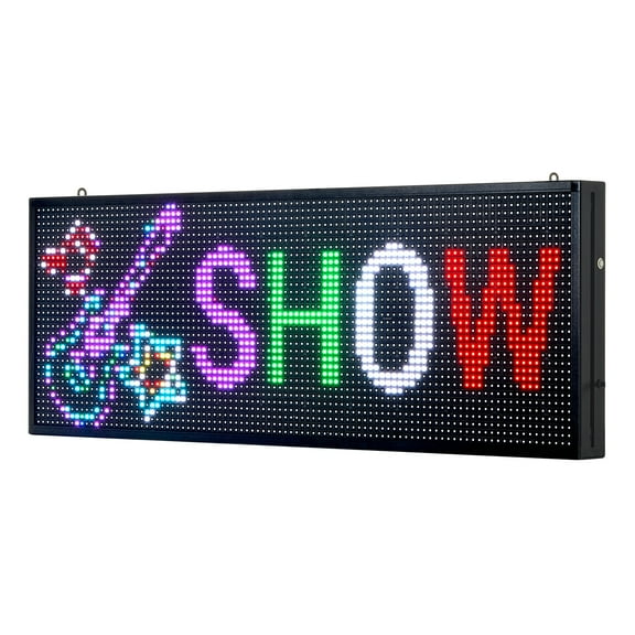 KFFKFF Programmable LED Sign, P10 Full Color Flexible Digital Scrolling Panel, Customizable Text and Pattern Display Board, Bluetooth App-Controlled Message Sign for Store Advertising, 40x14 in
