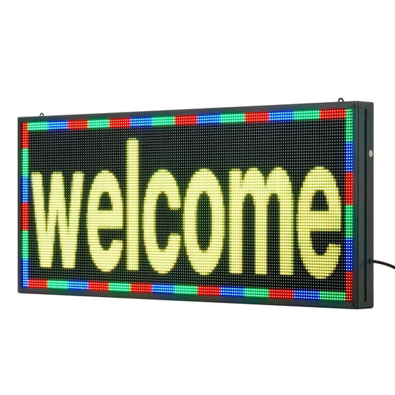 KFFKFF Programmable LED Sign, P6 Full Color Flexible Scrolling Display Panel, Customizable Text and GIF Board, Bluetooth App-Controlled Message Sign for Business Advertising, 40x18 in