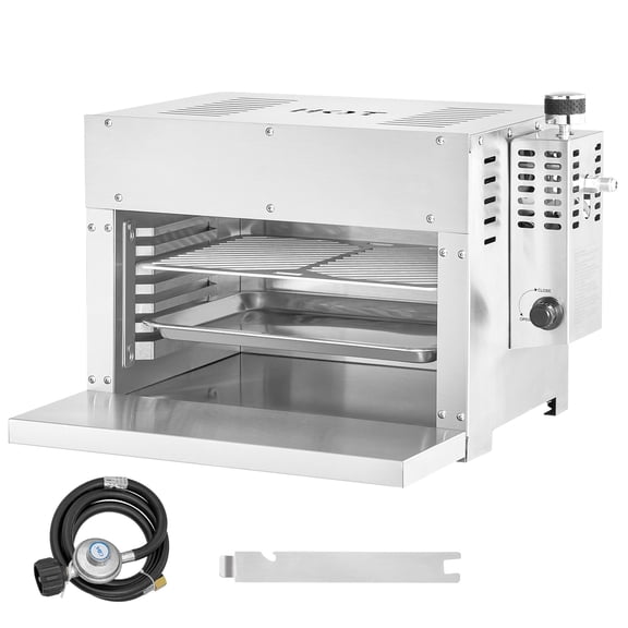 KFFKFF Propane-Powered Grill, Compact Infrared Broiler, 1500°F Stainless Steel BBQ Infrared Grill with 6-Level Adjustable Stand, Steak Cooking Device for BBQ, Toasting, Grilling, Outdoor Gatherings