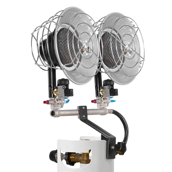 KFFKFF Propane Tank Top Heater, 30000 BTU Infrared Radiant Heating with 180-Degree Coverage, Adjustable 3-Level Heat Settings for Outdoor Activities like Ice Fishing, Hunting, and Work, Single Burner