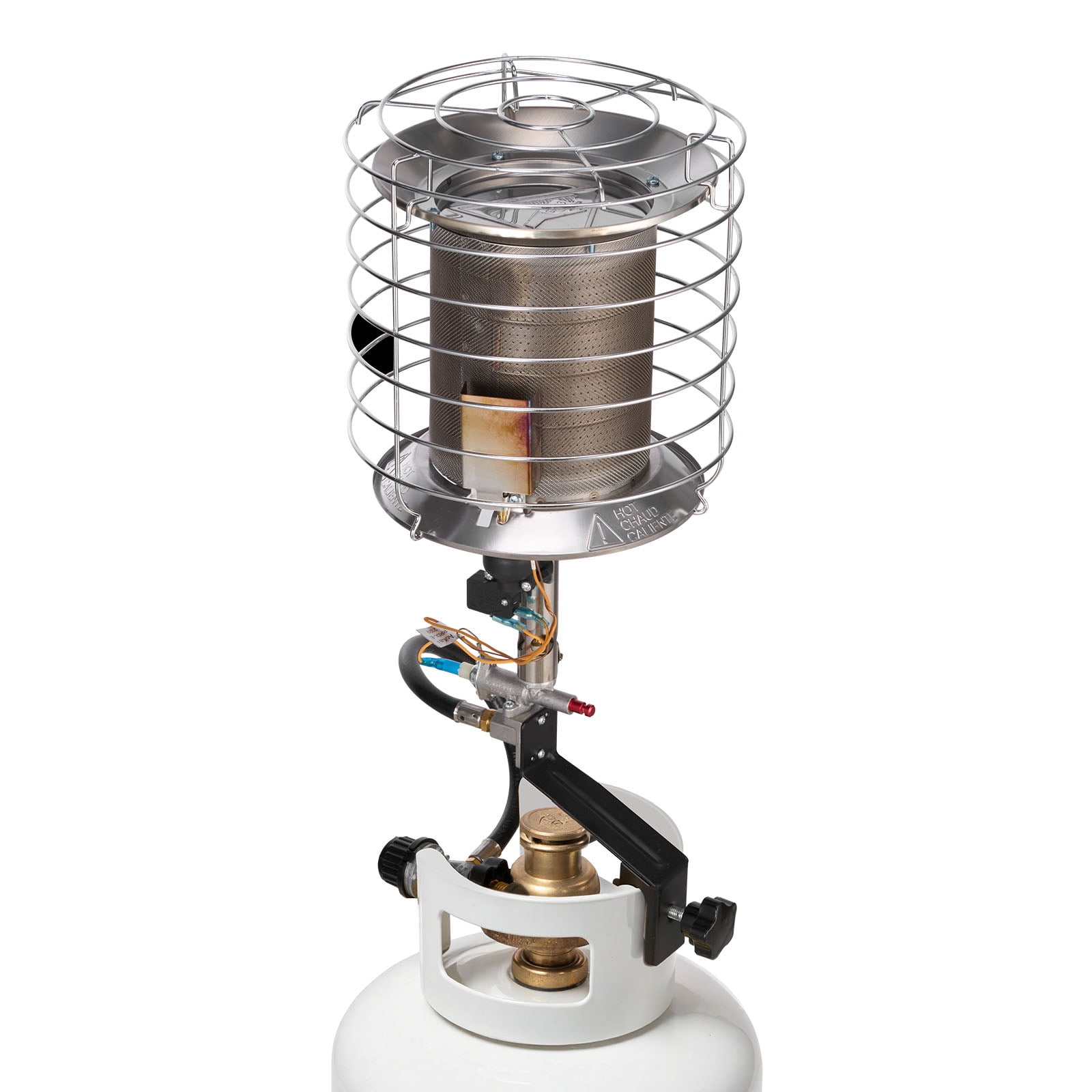 KFFKFF Propane Tank Top Heater, 42000 BTU Infrared Radiant Heat with 360-Degree Coverage, Adjustable Temperature for Outdoor Activities like Ice Fishing, Hunting, and Work, Single Burner