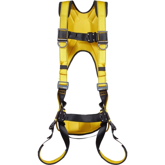 KFFKFF Protective Gear, Comprehensive Body Harness, Fall Protection Safety Harness with Extra Cushioning, Side and Dorsal D-Rings, and an Attached Lanyard, Compliant with ANSI/ASSE Z359.11-2014