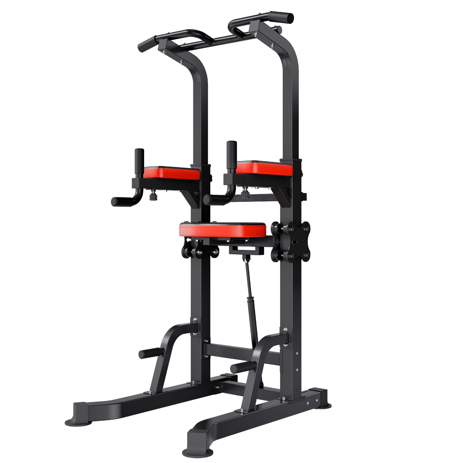 KFFKFF Pull Up Bar, 330 LBS Capacity Power Tower Dip Station, Fitness Dip Station with Stable H-Shaped Base & Support Platform, 9-Level Adjustable