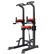 KFFKFF Pull Up Bar, 330 LBS Capacity Power Tower Dip Station, Fitness Dip Station with Stable H-Shaped Base & Support Platform, 9-Level Adjustable