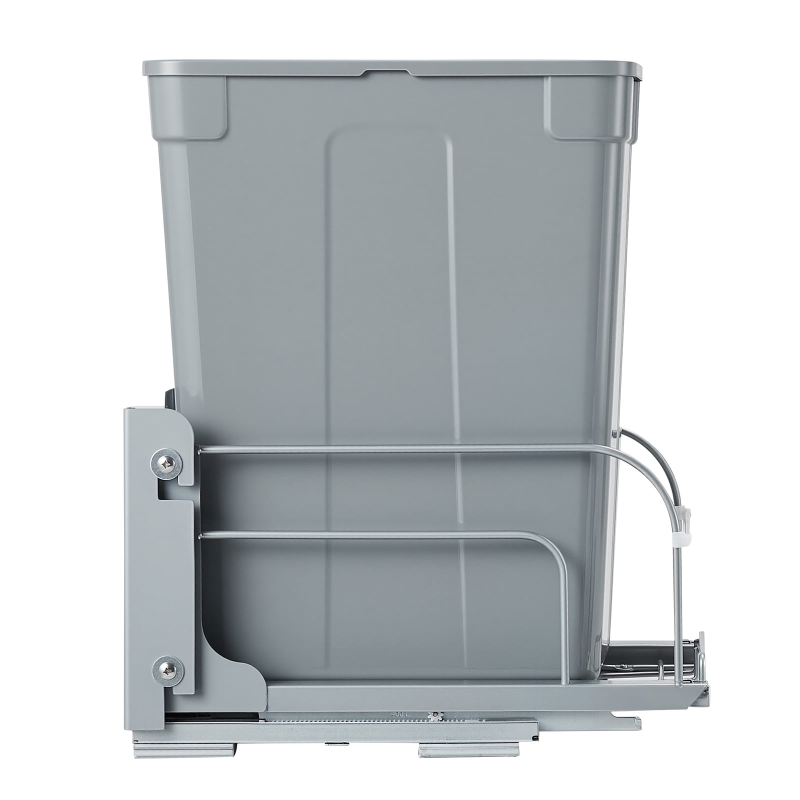 KFFKFF Pull-Out Trash Can for Kitchen Cabinets, 35 QT Waste and Recycling Bin, Under-Mount Garbage Container with Durable Metal Soft-Close Slide System and Door-Mount Kit