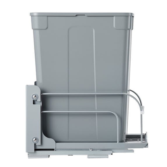 KFFKFF Pull-Out Trash Can for Kitchen Cabinets, 35 QT Waste and Recycling Bin, Under-Mount Garbage Container with Durable Metal Soft-Close Slide System and Door-Mount Kit