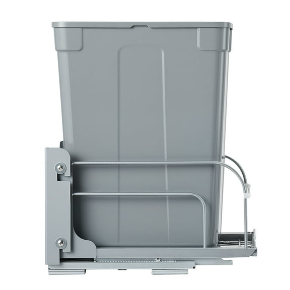 KFFKFF Pull-Out Trash Can for Kitchen Cabinets, 35 QT Waste and Recycling Bin, Under-Mount Garbage Container with Durable Metal Soft-Close Slide System and Door-Mount Kit
