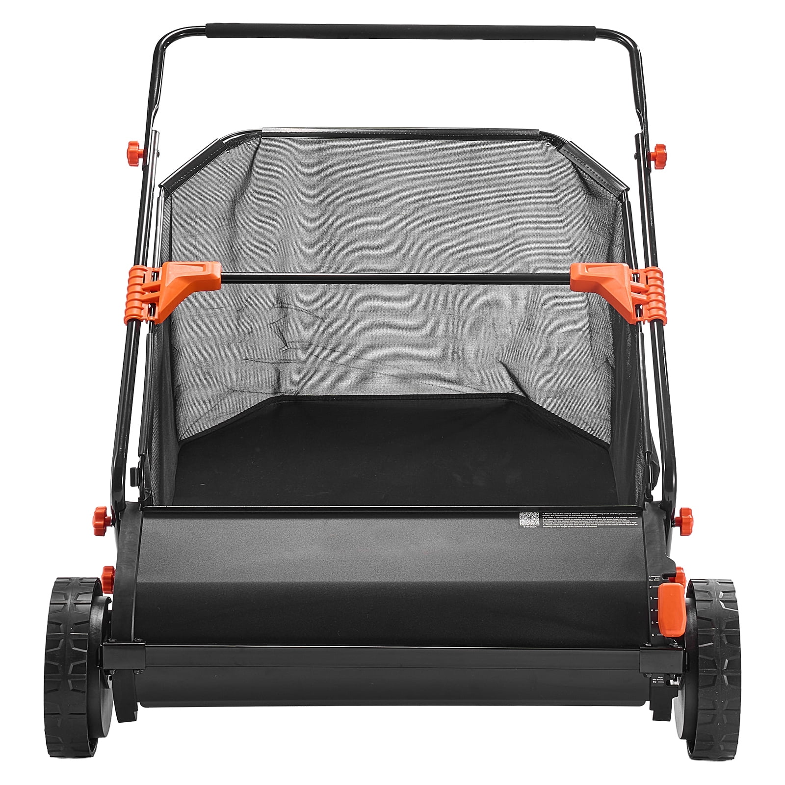 KFFKFF Push Lawn Sweeper, 30-Inch Leaf and Grass Collector with 12 cu. ft. Hopper Bag, Adjustable Brush Height, Durable Yard Sweeper with Rubber Wheels for Efficient Lawn Cleanup