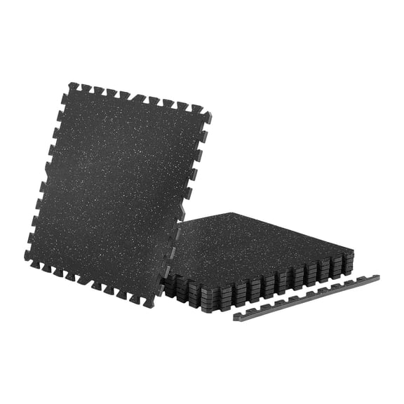 KFFKFF Puzzle Exercise Mat, 12 PCS Fitness Mats, 24 x 24 x 0.56 in, Durable EVA Foam Tiles, Interlocking Soft Rubber Pads, Floor Protection with White Dots for Home Gym or Office