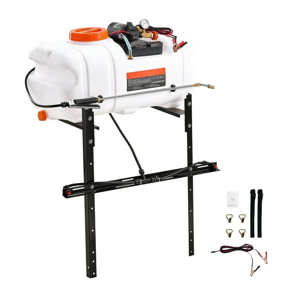 KFFKFF Quad Bike Spot Sprayer, 15.9 Gal/60 L Quad/Utility Vehicle Dispersal Sprayer with Single Nozzle Boom, 12 V Pump Herbicide Sprayer with Liquid Storage, 1.9 GPM Flow Capacity