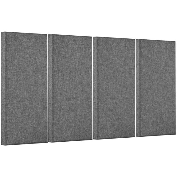 KFFKFF Quartet of Acoustic Panels, 2-inch Depth 23.6 x 11.8 inch Fiberglass Sound Dampening Panels, Stick-on Noise Reduction Wall Boards, Suitable for Studios, Office, Home Cinema, Conference Room