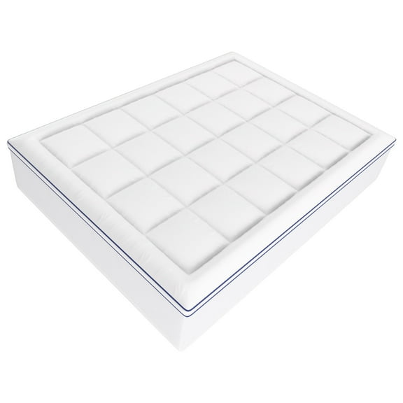 KFFKFF Queen Mattress Enhancer, 3-inch Thick Memory Foam with Fiber Layer, Removable & Easy-Clean Cover, Designed for Comfort and Pressure Reduction, Breathable Cooling Effect for Warm Sleepers