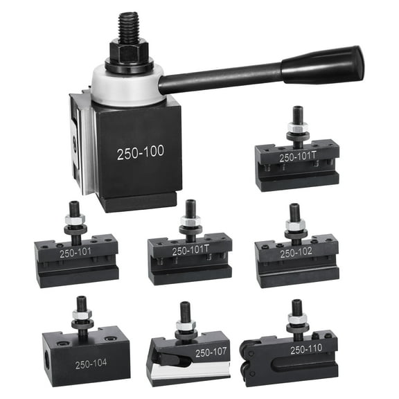 KFFKFF Quick Change Tool Post Set 250-100(8) Lathe 6"-12", (8-Piece)