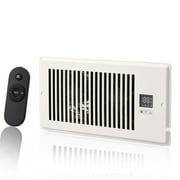 KFFKFF Quiet Register Booster Fan, Compatible with 4  x 10  Vent Openings, Features Remote and Thermostat Controls, Adjustable Speed for Efficient Heating and Cooling, White