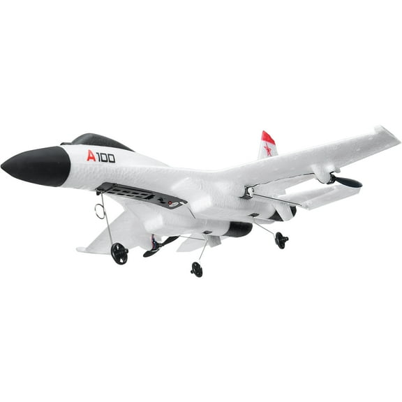 KFFKFF RC Aircraft, 2.4GHZ 4CH Remote Airplane with 6-Axis Gyro, Flight-Ready Combat Plane Toy with Dual Batteries, Simple to Operate RC Glider for Beginners, Kids, and Adults