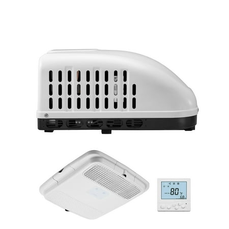 KFFKFF RV Air Conditioner, 13500 BTU Roof-Top AC Unit, 65 dB Sound Dampening Tech, Includes Air Flow Box, Control Interface and Installation Gear, Ideal for Vans and Trailers, White