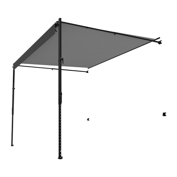 KFFKFF RV Awning Replacement,16',Water-Resistant Sunshade Vinyl, Modular Pull-Out Awning with Aluminum Alloy Structure,Hand-Operated Gradient Black Exterior Trailer Shade,Compatible with Majority RVs