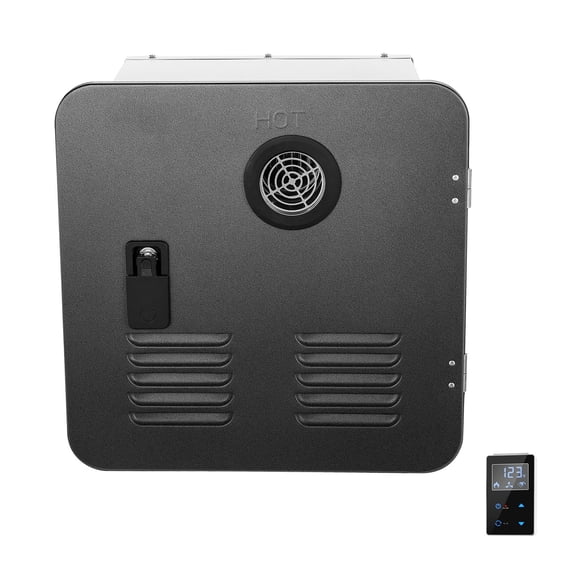 KFFKFF 55000BTU RV Tankless Water Heater, Quick Bath with 15 x 15 inches Black Door and Remote Control,Enhanced Comfort Functionality Warm Water, Perfect ffor RV Campers, DC 12V