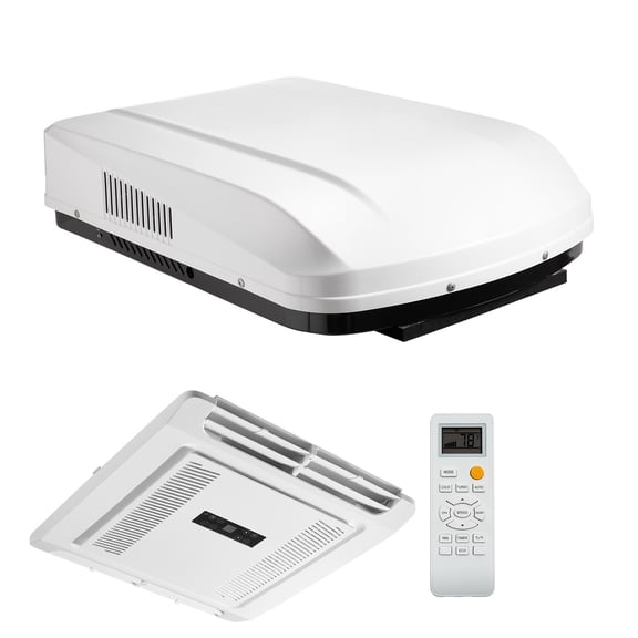 KFFKFF RV Rooftop Air Conditioner,15000 BTU Cooling and Heating Unit,120V Non-Ducted Design with Heat Pump,Adjustable Speed, Easy Installation, Quiet Operation, Includes ADB Button and Remote Control