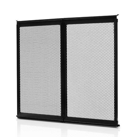 KFFKFF RV Screen Door Protector, 22.5 x 20 Inch Grille, Simple Installation and Removal, Durable Ventilated Mesh, Aluminum Alloy Entry Guard for Pet Safety, Black