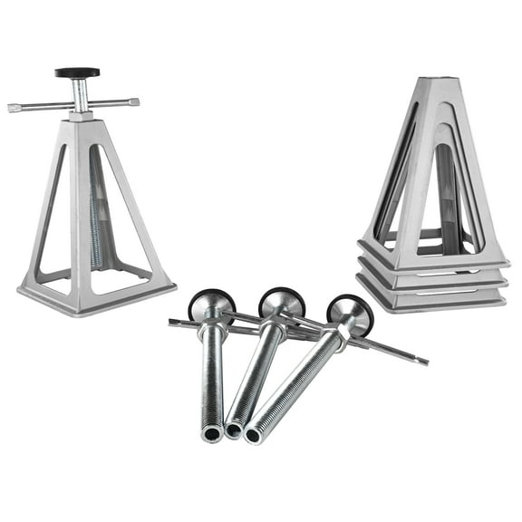 KFFKFF RV Stabilizer Jacks, 4 Pack Aluminum RV Leveling Jacks, RV Stack Jacks for RV Travel Trailer Camper, Single Screw Jack Support up to 6000 Lbs, Adjustable from 11 inch to 17 inch
