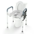 thumbnail image 1 of KFFKFF Raised Toilet Seat, Adjustable Height from 19.3" to 25.2", Supports up to 350lbs, Featuring Comfort Cushioned Aluminum Frame, Universal Toilet Seat Booster, Suitable for Seniors, Disabled, 1 of 9